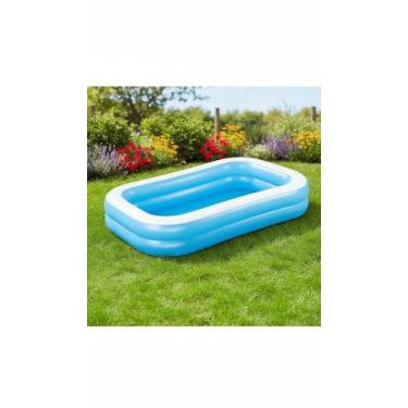Imagem de Piscina Inflável Retangular 778 Litros Azul e Branca - Congratulations