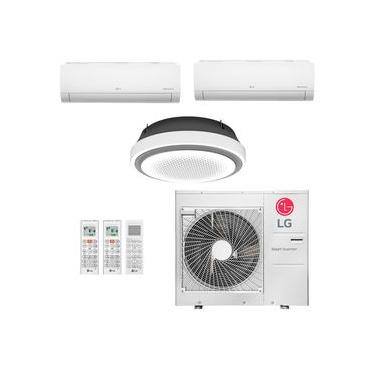 Imagem de Ar-Condicionado Multi Split Inverter LG 48.000 (1x Evap HW 7.000 + 1x Evap HW 18.000 + 1x Evap Cassete Round 36.000) Quente/Frio 220V