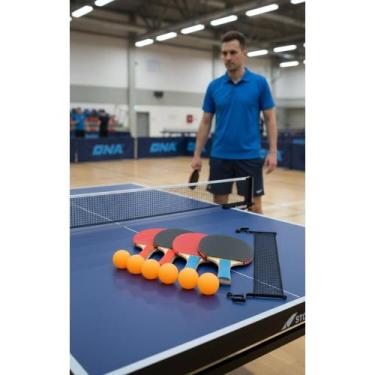 Imagem de Kit Ping Pong Completo: 4 Raquetes, 6 Bolas e Rede - Congratulations S