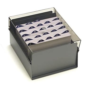 Imagem de Acrimet Fichário para Fichas 5x8 com Índice A-Z, Grafite, 500 Fichas, 23.4 x 27.2 x 16cm