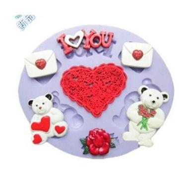 Imagem de Molde De Silicone Dia Dos Namorados, Urso, Carta
