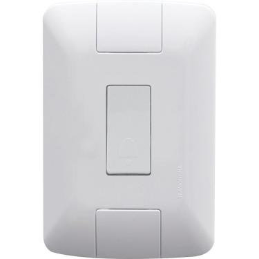 Imagem de Conjunto 4x2 com 1 Pulsador Campainha  Tramontina Aria 6 A 250 V Branco Tramontina