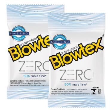 Imagem de Kit 2 Pacotes Preservativo Blowtex Zero C/ 3 Unidades Cada