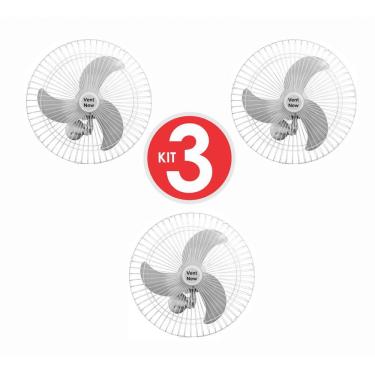 Imagem de Kit 3 Ventiladores Parede Oscilante 60 Cm