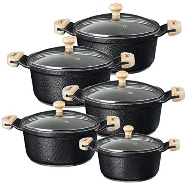 Imagem de Jogo Panela Preto Craq Antiaderente Cerâmica Javali AM 16a24