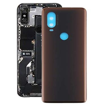 Imagem de HONGYAN Peças de substituição de telefone celular Tampa traseira da bateria para Motorola Moto One Vision Acessórios telefônicos