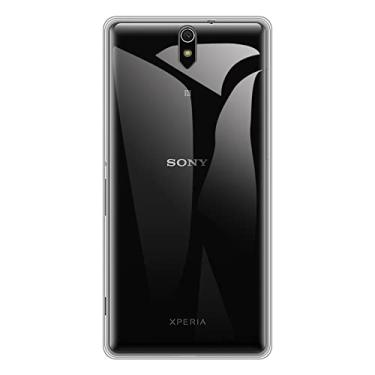 Imagem de Capa para Sony Xperia C5, capa traseira de TPU macio à prova de choque silicone bumper anti-impressões digitais capa protetora de corpo inteiro para Sony Xperia C5 Ultra (6,00 polegadas) (transparente)