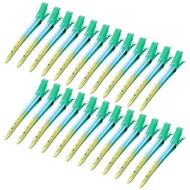 Imagem de 24 pacotes de clipes de bico de pato, Bantoye de 8,5 cm de metal à prova de ferrugem com furos para penteado, coloração de cabelo, verde gradiente