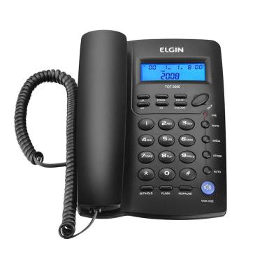 Imagem de Aparelho Telefone c/ Fio c/ Identificador de Chamadas, Viva-Voz e Bloqueador  TCF 3000 Preto - Elgin