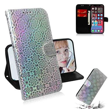 Imagem de YOUKABEI MojieRy Capa carteira para celular Samsung Galaxy Note 9, capa fina de couro PU premium para Galaxy Note 9, 2 compartimentos para cartão, capa simples, prata