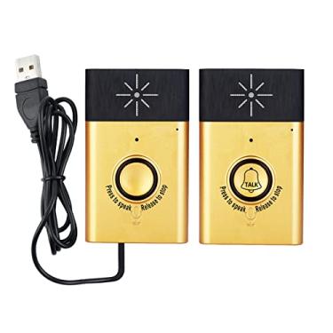 Imagem de Qudai Campainha Sem Fio Intercomunicador de Voz 2-way Talk Monitor com 1 * Unidade Exterior Botão 1 * Unidade Interior Receptor Inteligente Home Security Campainha da porta, ouro