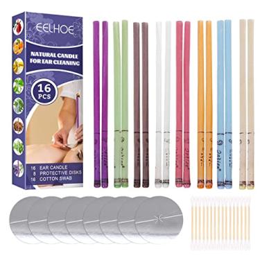 Imagem de Qudai 16 pçs fragrância velas de ouvido cuidados saudáveis ingredientes naturais remoção de cera de ouvido limpador de ouvido tratamento de cone BD