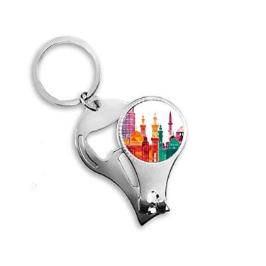 Imagem de Antigo Egito Morden City Padrão Alicate de unha Anel Chaveiro Abridor de Garrafas Cortador