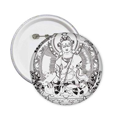 Imagem de Culture Guanyin Figura de personagem chinês alfinetes crachá botão emblema acessório decoração 5 peças