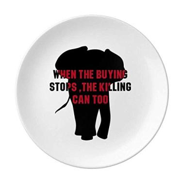 Imagem de Prato decorativo When The Buying Stops The Killing Can Too de porcelana para mesa