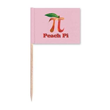 Imagem de Marcador de palito de dente Pi Peach Calculating Mathematical Topper Decoração de festa