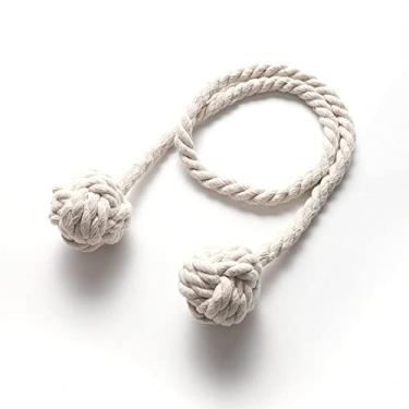 Imagem de porta-cortinas Alça de cortina de bola dupla bola de encadernação de alça de cortina, bege, 2 PCS