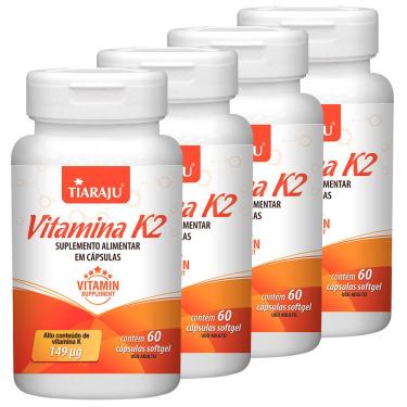 Imagem de Kit 4 Vitamina K2 60 Cápsulas Tiaraju 