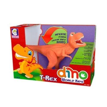 Imagem de Boneco Dinossauro T-Rex Dino Kids Com Som Laranja - Cotiplás - Cotipla