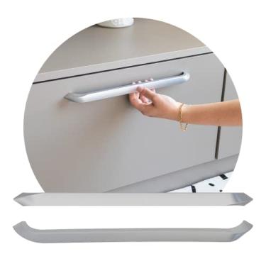 Imagem de Puxador 390 Para Armário Moderno Estreito Sala Quarto 320mm (Cromado Fosco)