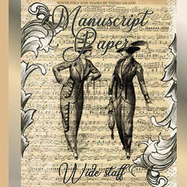 Imagem de Papel manuscrito: Caderno de pessoal largo, seis bastões por página, 21,5 x 21,5, brochura, mulheres vintage no manuscrito