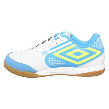 Imagem de Umbro Tênis masculino Club 5 Bump Futsal, Branco/amarelo/azul., 12