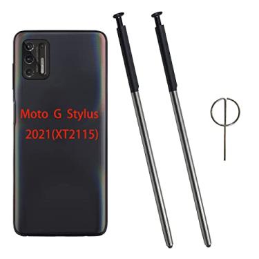 Imagem de 2 peças para Moto G Stylus 2021 caneta de reposição LCD Touch Pen peça para Motorola Moto G Stylus XT2115 All Verison Touch Pen com 1 peça de pino de ejeção (preto)
