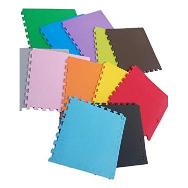 Imagem de Kit 10 Tapetes Tatames Coloridos Eva 50cm X 50cm X 15mm C/Borda