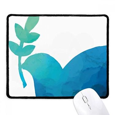 Imagem de Mouse pad com estampa antiguerra Blue Olive Branch Tapete de borracha para jogos