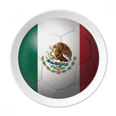Imagem de Prato de futebol com bandeira nacional do México de porcelana decorativa Salver louças de jantar