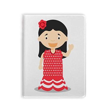 Imagem de Caderno de desenho de flor vermelho Espanha capa de goma Diário capa macia