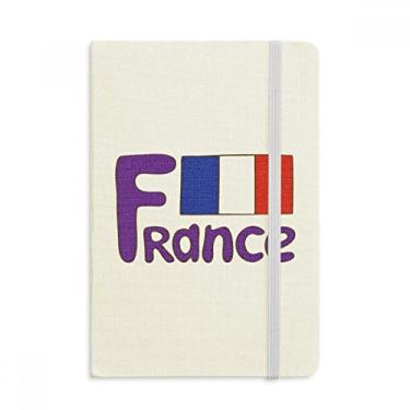 Imagem de Caderno com estampa azul da bandeira nacional da França, capa dura em tecido, diário clássico