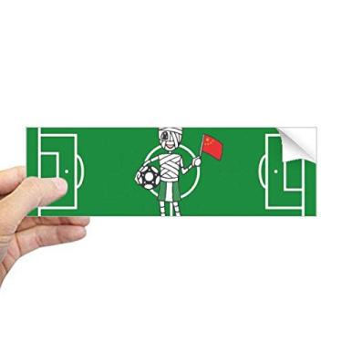 Imagem de DIYthinker Adesivo retangular de para-choque com a bandeira chinesa da mamãe de futebol nigeriano decalque para janela