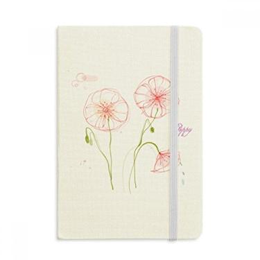 Imagem de Caderno de flores com pintura branca oficial de tecido capa dura diário clássico