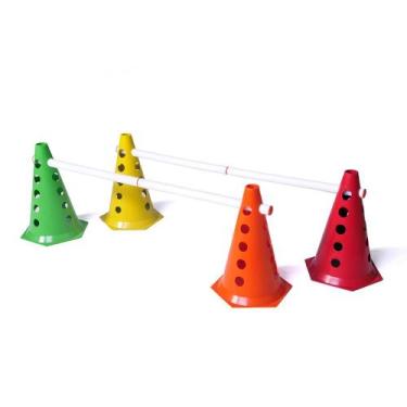 Imagem de Kit Funcional Treinamento Agilidade - 8 Cones Coloridos + 4 Barreiras