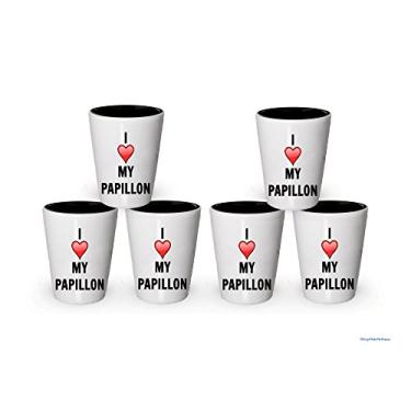 Imagem de I love my Papillon Shot Glass - Presentes para amante Papillon (6)
