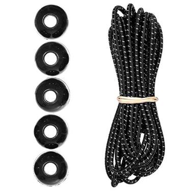 Imagem de Kits de cordas de choque Paracord Planet Ball – 3 m de cabo de choque de 0,5 cm – para acampamento, eventos, tendas, caminhadas, lonas e uso externo (preto refletivo)