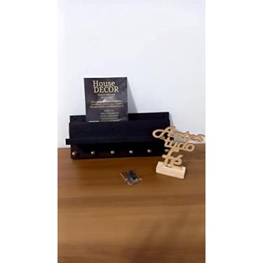 Imagem de porta chave em madeira com imbuia com espaço para carteira documento