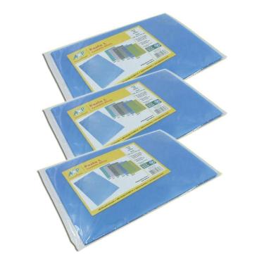 Imagem de Pasta L Ofício Acp Azul 23X33Cm 10U Kit 3