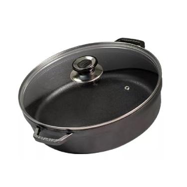 Imagem de Risoteira Panela De Ferro 28cm 3,9litros Com Tampa De Vidro