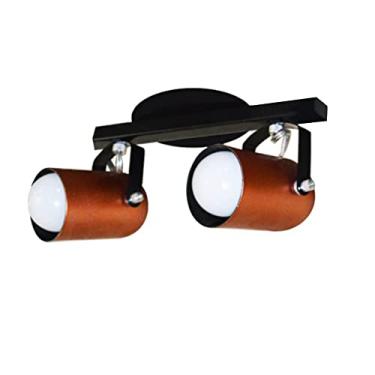 Imagem de Novo Spot No Trilho Para 02 Lampadas - Direcionavel 360 Graus (Preto com Cobre)