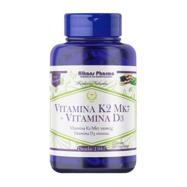 Imagem de Vitamina K2mk7 100 Mcg + Vitamina D3 10.000 Ui 60 Cápsulas - Alkans