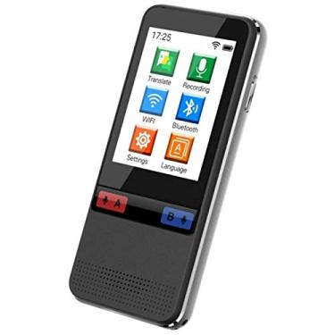 Imagem de Dispositivo tradutor de idioma de voz inteligente, fala/texto off-line bidirecional em tempo real WiFi Tela de toque IPS de 2,4 polegadas com suporte para 75 idiomas para aprender viagens, negócios,