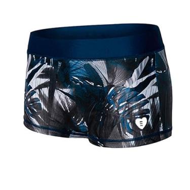 Imagem de Dressnu Sunscreen Wetsuit Fato de mergulho fato de banho de manga comprida Fato de banho feminino Split Snorkeling Suit Navy Blue Shorts M