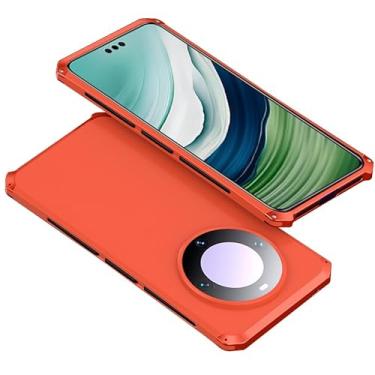 Imagem de IBLuon Capa para Huawei Mate 60 Pro/60, capa de metal de liga de alumínio com proteção de lente de precisão, capa fina suporta carregamento sem fio, vermelho, 60