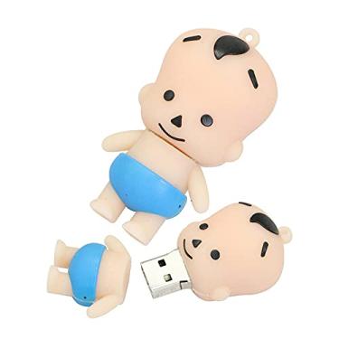 Imagem de Flash Drive em forma de bebê de 128 GB USB Flash Drive Memory Stick Thum Drive USB Flash Disk U Pen Drive USB Disk Pen Drive USB Flash Memory Storage USB Stick PenDrive (azul)