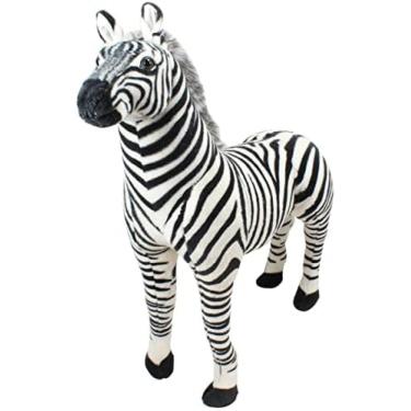 Imagem de Modelo De Zebra Simulado Boneca De Brinquedo De Pelúcia Grande Animal Fofo,63cm (altura 55cm),Serene16