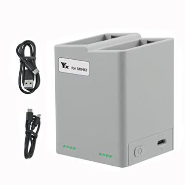 Imagem de Acessório de drone carregador de hub de carregamento bidirecional, carregue 2 baterias, para DJI Mini 3 Pro acessório parte