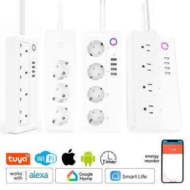 Imagem de Tomada Inteligente Tuya Smart Life  Power Strip  Plugue Multi com Portas 4USB  Compatível com Alexa