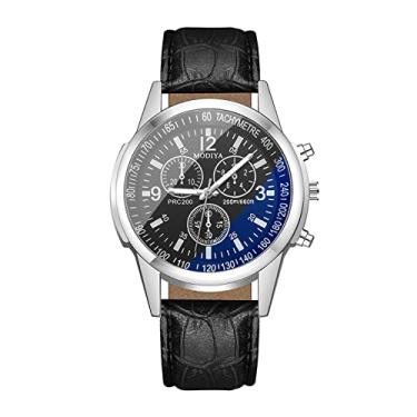 Imagem de Relógio de pulso analógico masculino de aço inoxidável com pulseira de cinto e quartzo, relógios de titânio, A, One Size, Digital